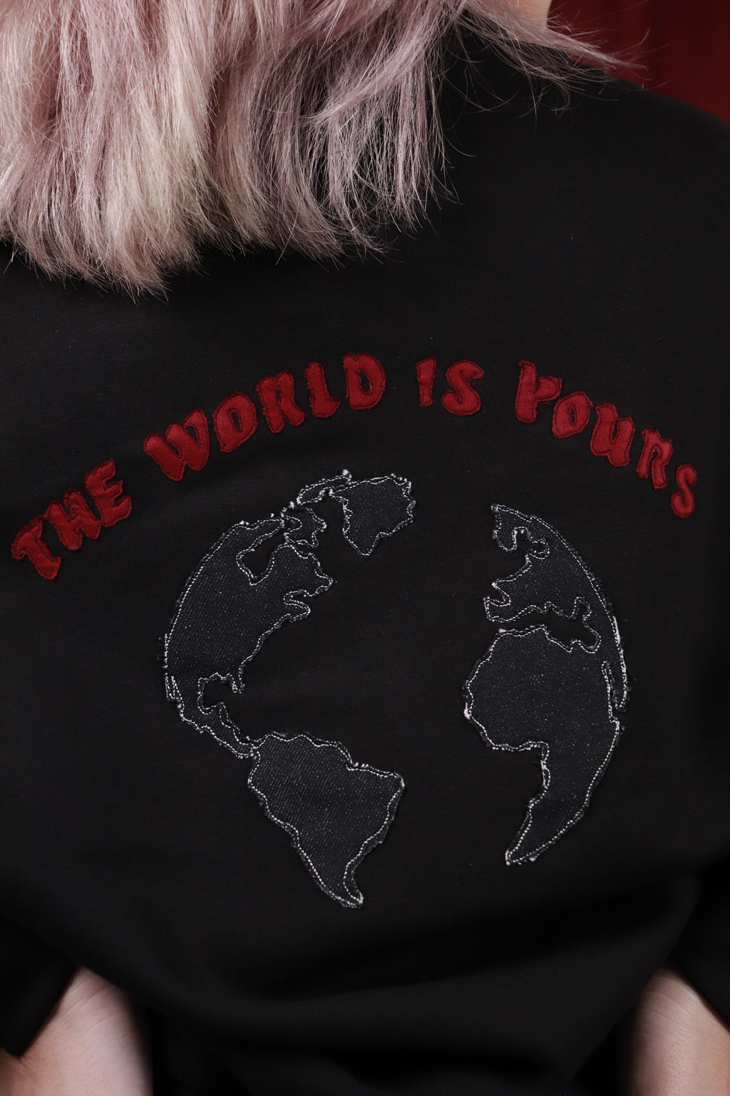 'TheWorldisYours' Patchwork design sweatshirt